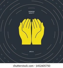 Open hands icon. Graphic elements for your design