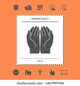 Open hands icon. Graphic elements for your design