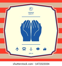 Open hands icon. Graphic elements for your design