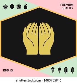 Open hands icon. Graphic elements for your design