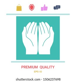 Open hands icon. Graphic elements for your design