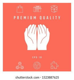 Open hands icon. Graphic elements for your design