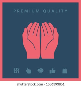 Open hands icon. Graphic elements for your design