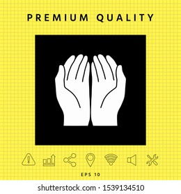 Open hands icon. Graphic elements for your design