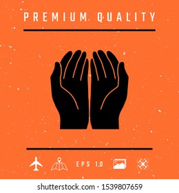 Open hands icon. Graphic elements for your design