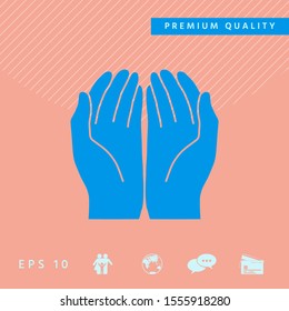 Open hands icon. Graphic elements for your design