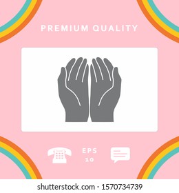 Open hands icon. Graphic elements for your design