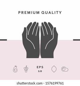 Open hands icon. Graphic elements for your design