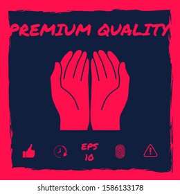 Open hands icon. Graphic elements for your design