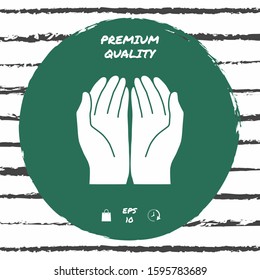 Open hands icon. Graphic elements for your design
