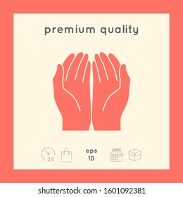 Open hands icon. Graphic elements for your design