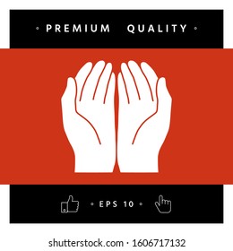 Open hands icon. Graphic elements for your design