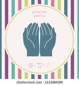 Open hands icon. Graphic elements for your design