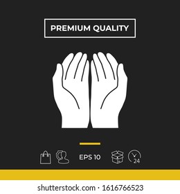 Open hands icon. Graphic elements for your design