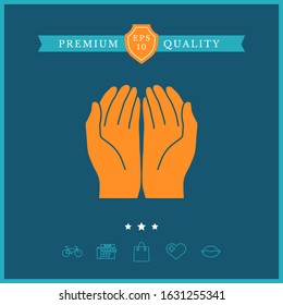 Open hands icon. Graphic elements for your design