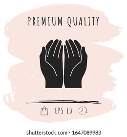 Open hands icon. Graphic elements for your design