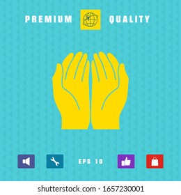 Open hands icon. Graphic elements for your design