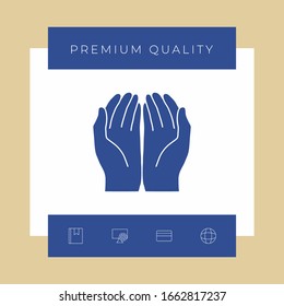 Open hands icon. Graphic elements for your design
