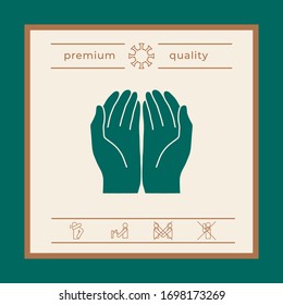 Open hands icon. Graphic elements for your design
