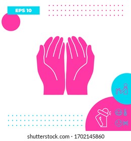 Open hands icon. Graphic elements for your design