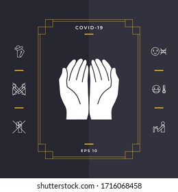 Open hands icon. Graphic elements for your design