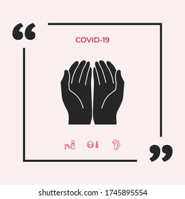 Open hands icon. Graphic elements for your design