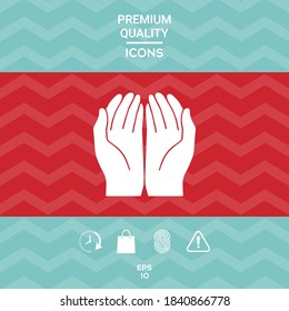 Open hands icon. Graphic elements for your design