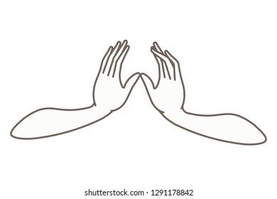 open hands receiving avatar character