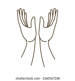 open hands receiving avatar character
