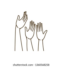 open hands receiving avatar character