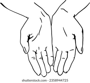 	
Open hands supplicating vector illustration