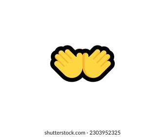 Icono de vector manos abiertas en un fondo blanco. Ilustración del emoji manos abiertas. Emoticono vectorial de manos abiertas aisladas