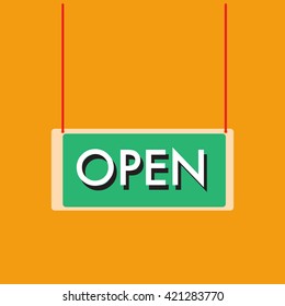 OPEN hanging sign