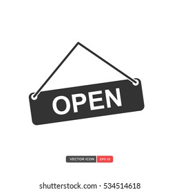 Open hanging sign icon Vector illustration eps.10