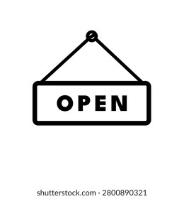 Open hanging sign - vector icon