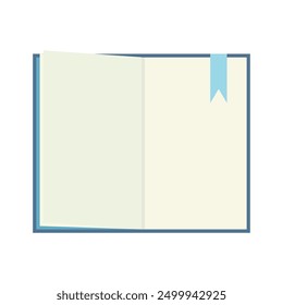 Open Hard Cover Book With Blue Bookmark Icon