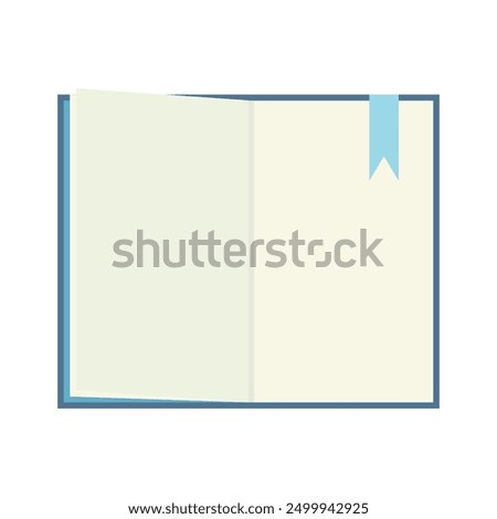 Open Hard Cover Book With Blue Bookmark Icon