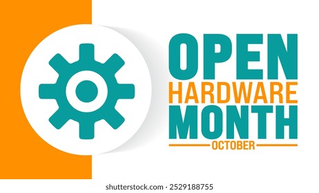 Open Hardware Month background or banner design template is observed every year in October. Holiday concept. Template for card, poster, placard, template.