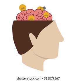 open head with brain