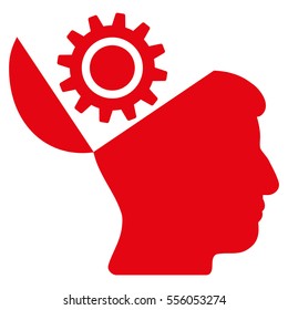 Open Head Gear vector pictograph. Style is flat graphic symbol, red color, white background.