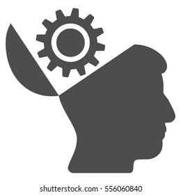Open Head Gear vector pictograph. Style is flat graphic symbol, gray color, white background.