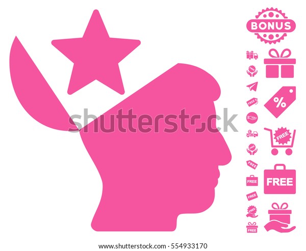 Open Head Star Pictograph Free Bonus Royalty Free Stock Image