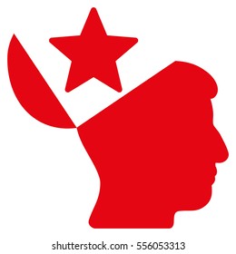Open Head Star vector pictograph. Style is flat graphic symbol, red color, white background.