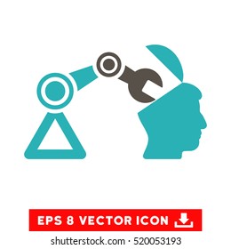 Open Head Surgery Manipulator EPS vector icon. Illustration style is flat iconic bicolor grey and cyan symbol on white background.