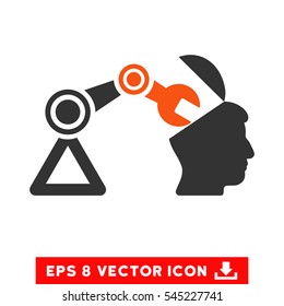 Open Head Surgery Manipulator EPS vector pictogram. Illustration style is flat iconic bicolor orange and gray symbol on white background.