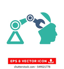 Open Head Surgery Manipulator EPS vector pictogram. Illustration style is flat iconic bicolor cobalt and cyan symbol on white background.