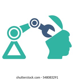 Open Head Surgery Manipulator vector pictograph. Style is flat graphic bicolor symbol, cobalt and cyan colors, white background.