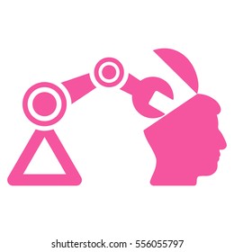 Open Head Surgery Manipulator vector pictogram. Style is flat graphic symbol, pink color, white background.