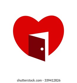 Open Heart, Love of the Door Logo Template 