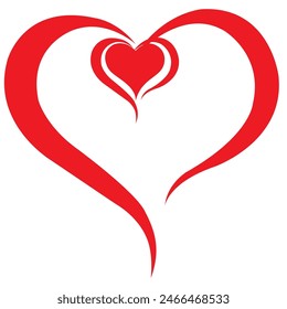 open heart love icon and logo red colour